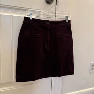 LOFT Corduroy Skirt in Dark Burgundy